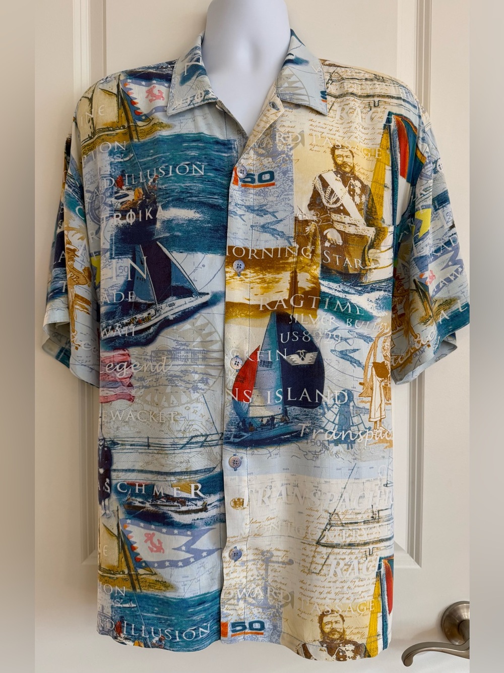 Jams World Hawaiian Aloha Short Sleeve Men's Shirt, Transpac XL, excellent cond.